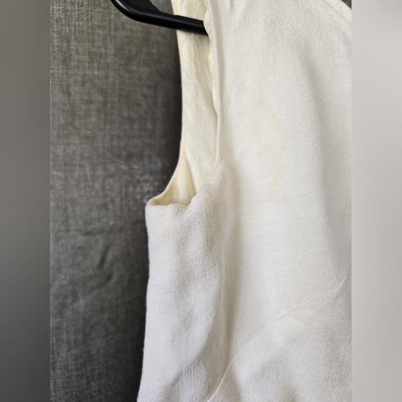 I. Magnin Vtg 60s Ivory Linen Wiggle Pencil Dress Size XS Union Made - Picture 5 of 9
